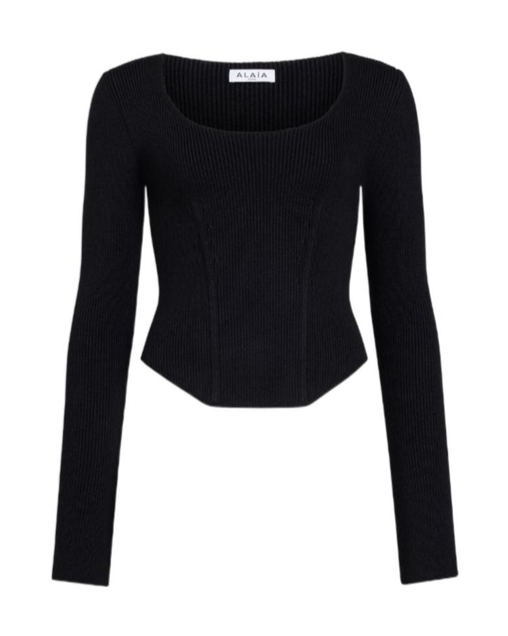 Alaïa Black Wool-Blend Corset