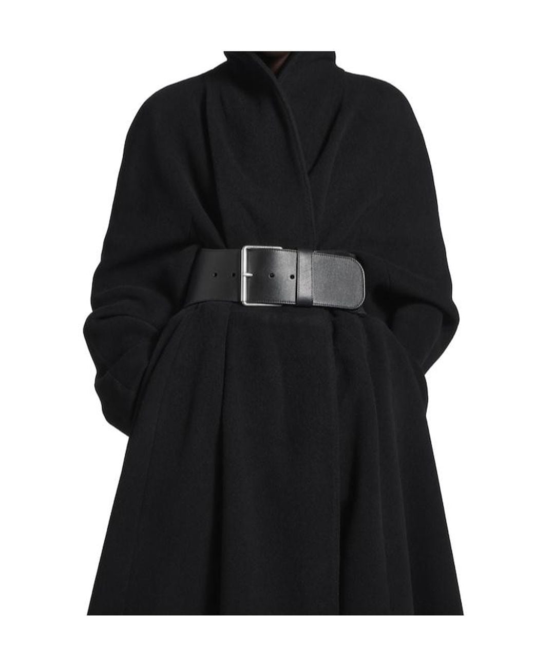 Balenciaga Black Belted Wrap Coat