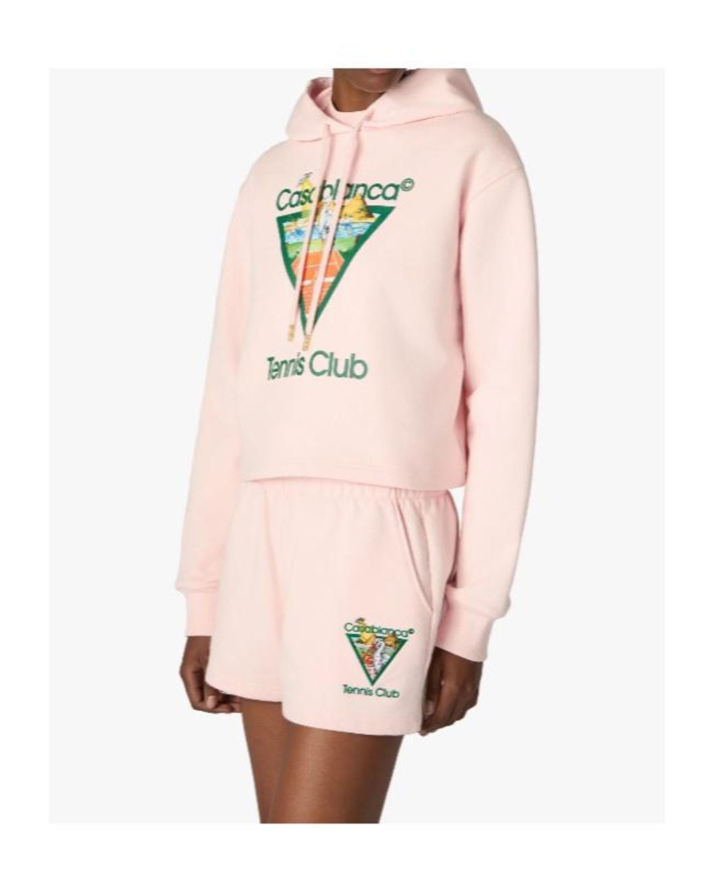 Casablanca Pink Tennis Club Embroidered-Logo Shorts