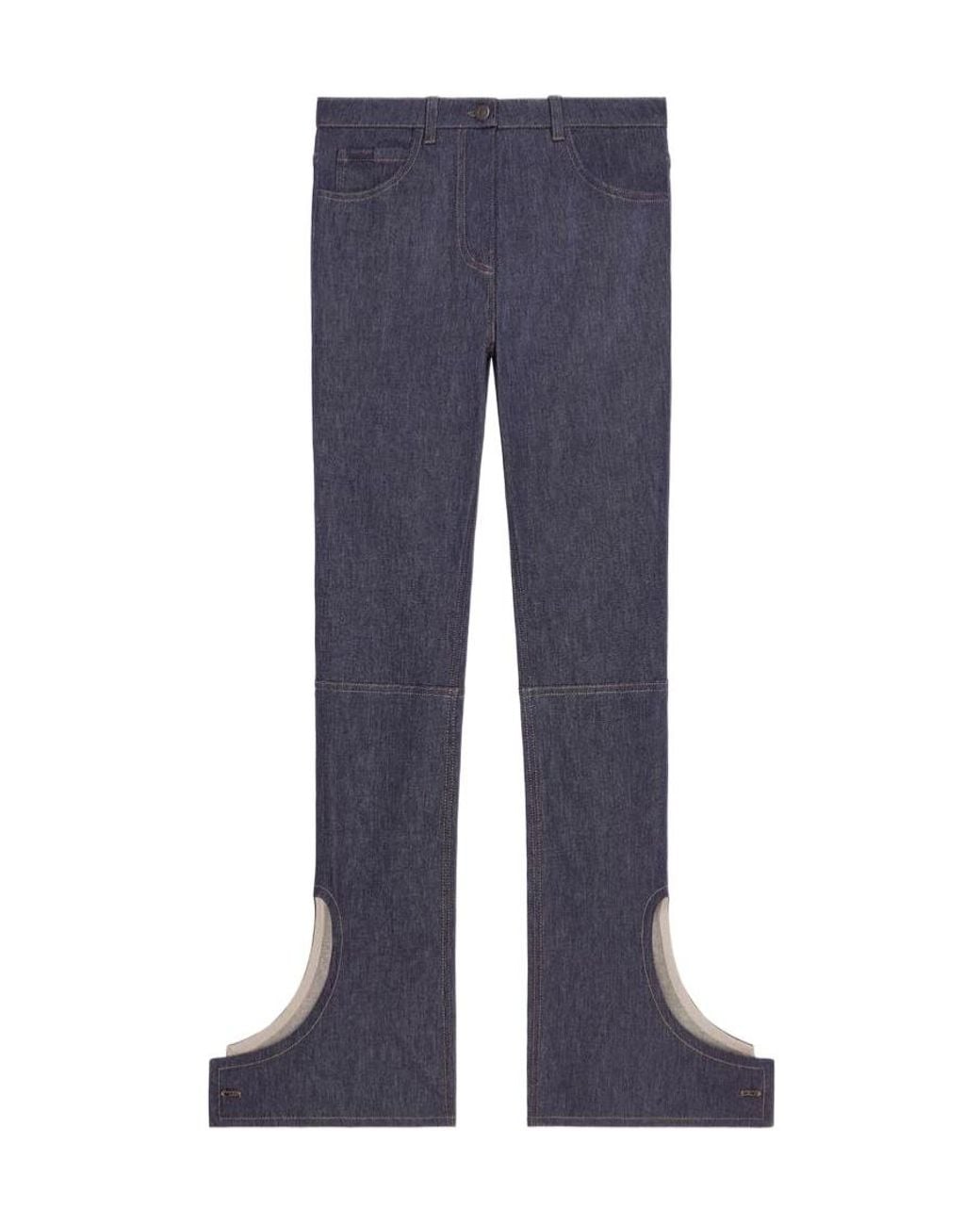 Courreges Blue Logo-Embroidered Straight Jeans