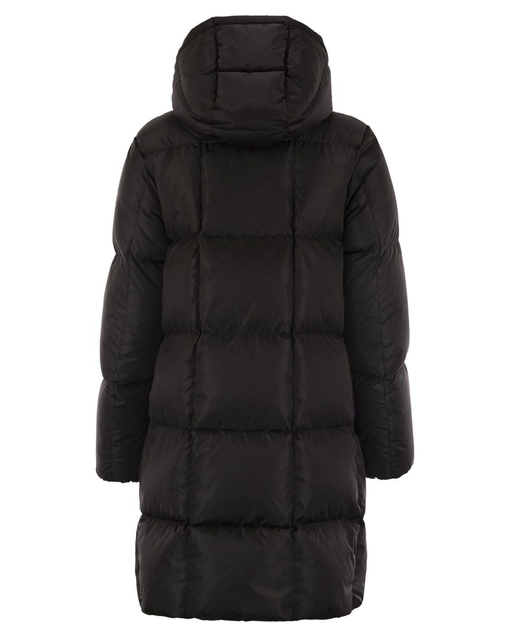 Moncler Black Logo Patch Quilted Hooded Jacket