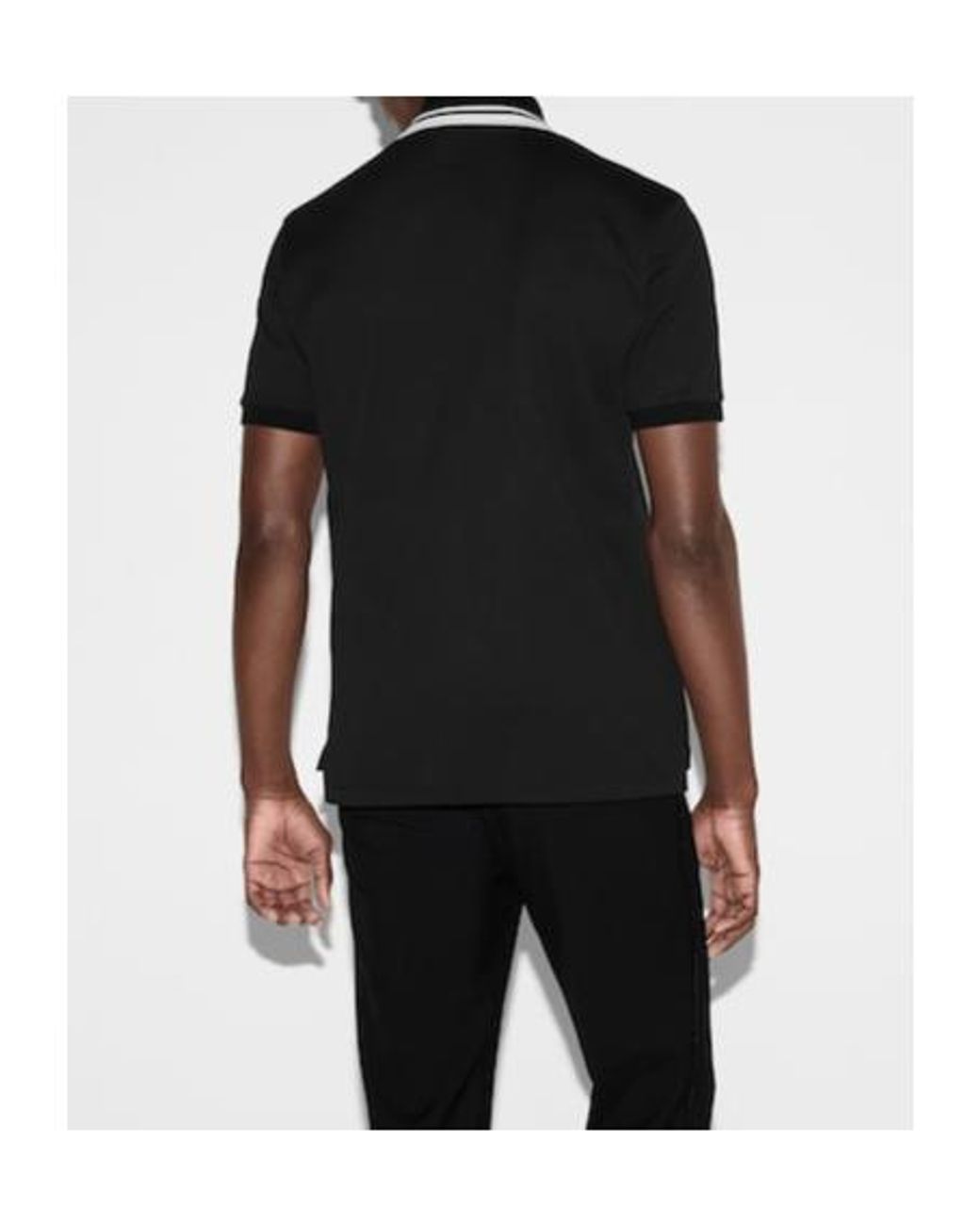 Gucci Black Embroidery Piquet Short-Sleeve Polo Shirt for men