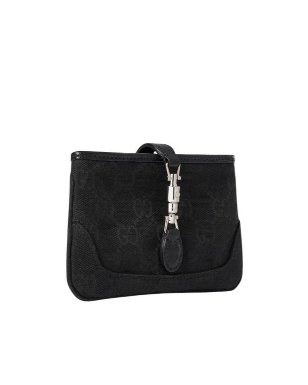 Gucci Black Jackie Zip Key Pouch