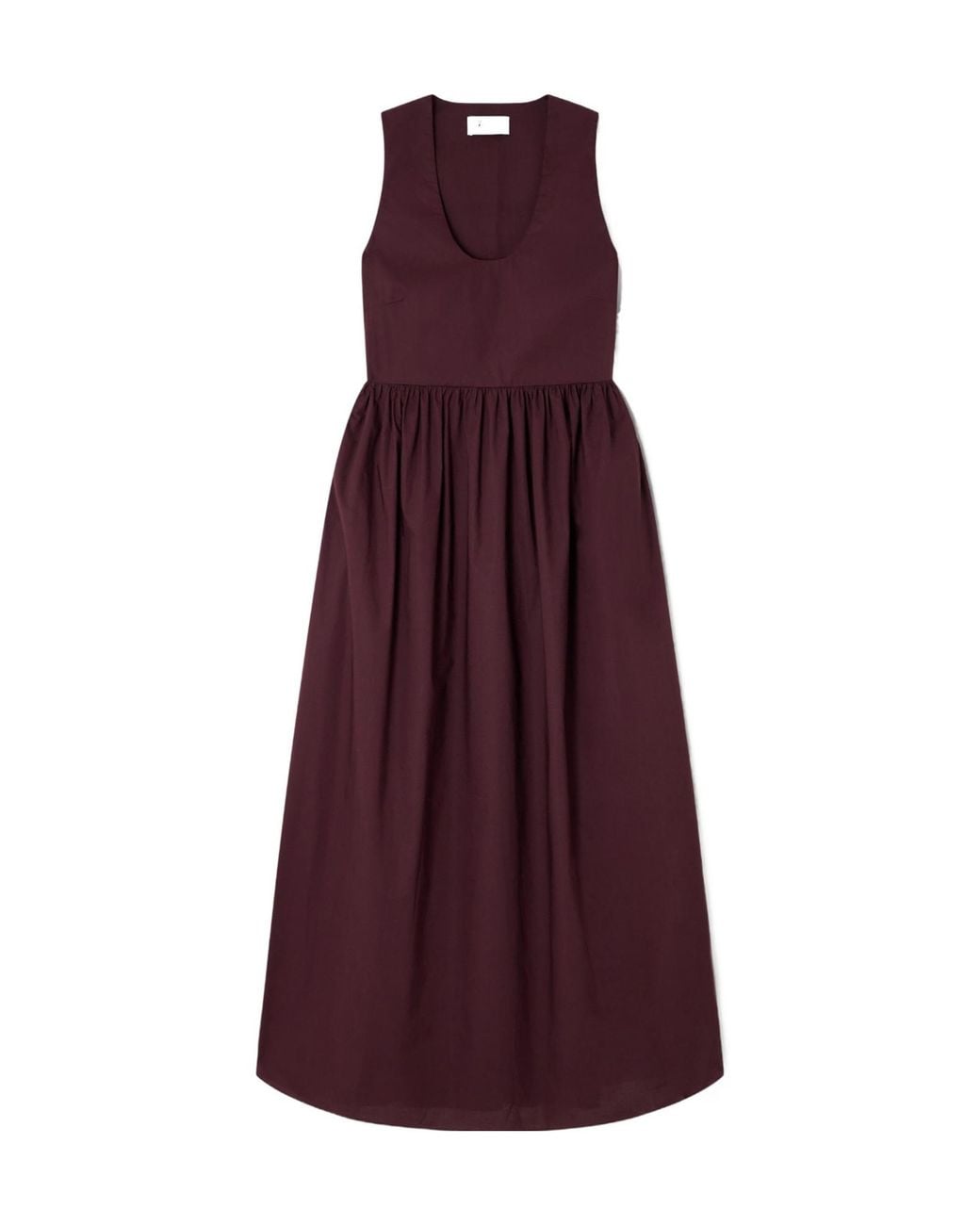 Matteau Purple Gathered Organic Cotton-Poplin Midi Dress