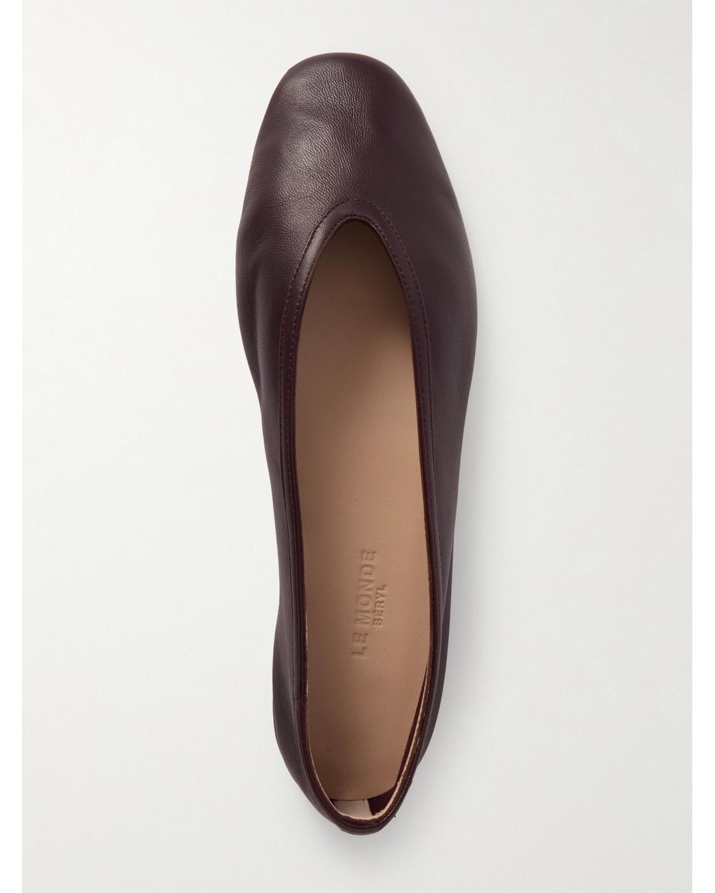 Le Monde Beryl Brown Luna Leather Ballet Flats