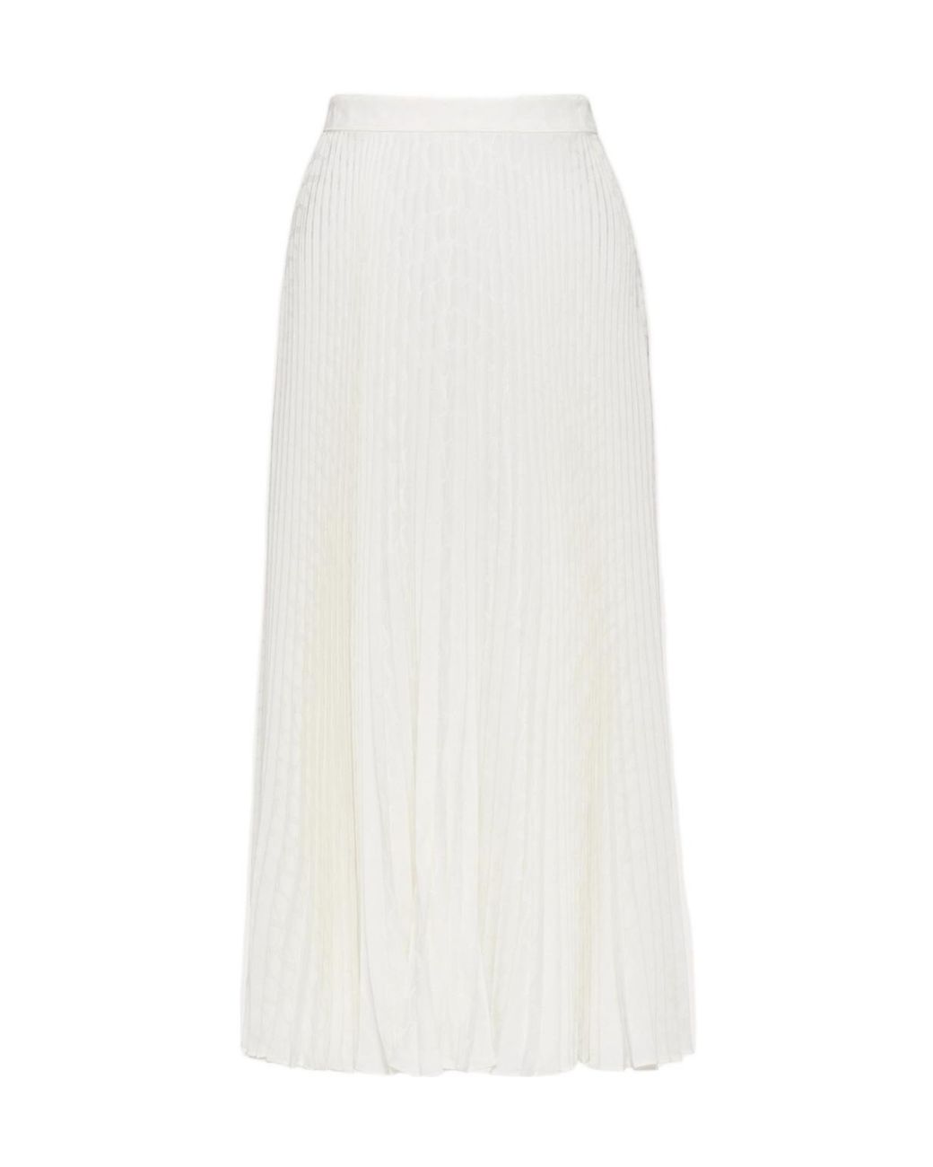 Valentino White Jacquard Iconographe Pleated Skirt