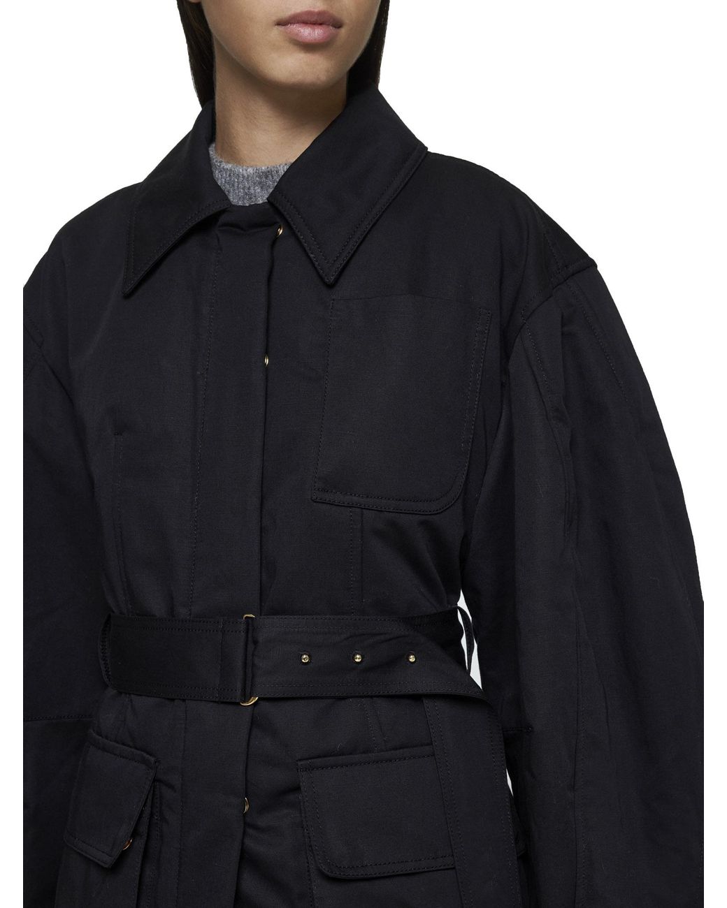 Jacquemus Blue Le Blouson Bari Belted Waist Jacket