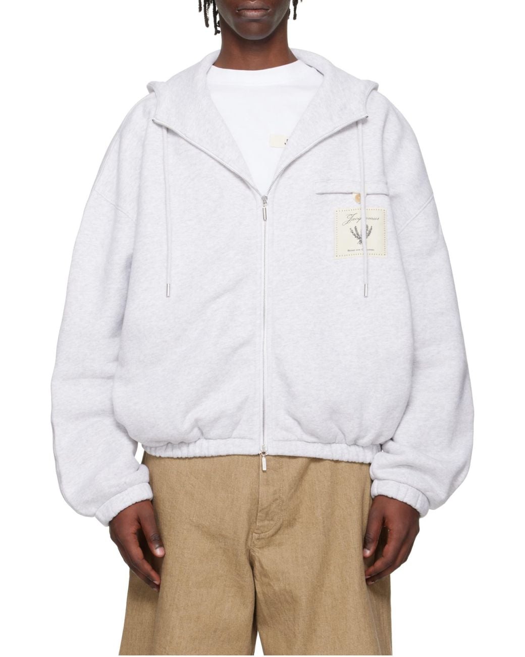 Jacquemus White The Torneo Zip-Up Hoodie for men