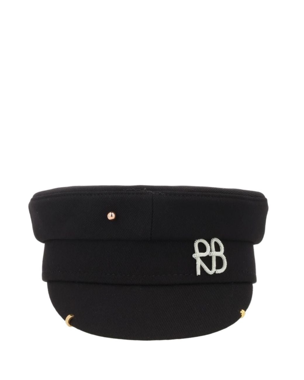 Ruslan Baginskiy Black Logo Embellished Baker Boy Hat