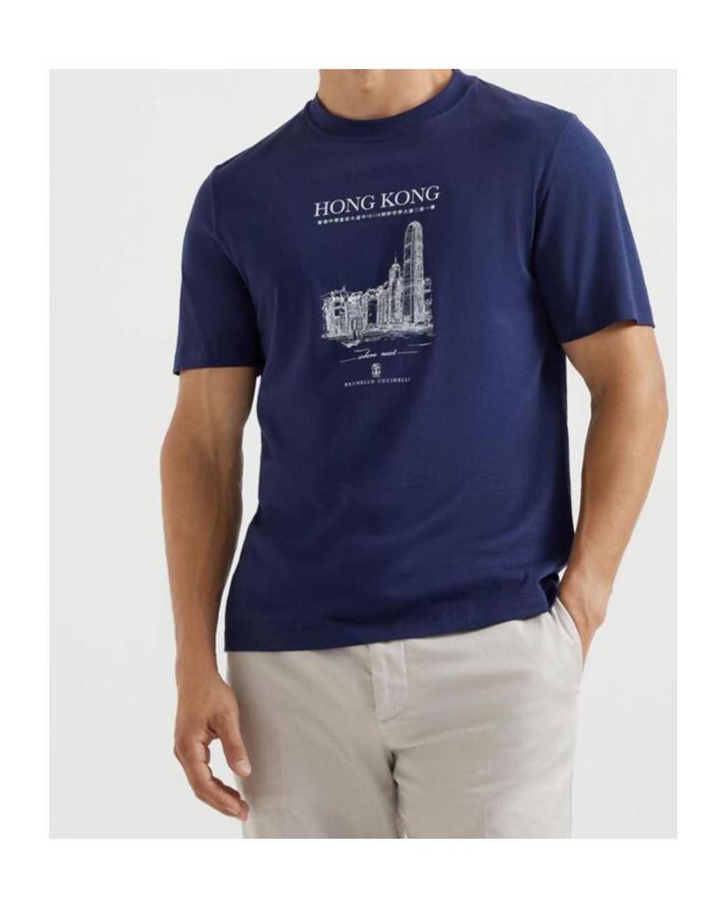 Brunello Cucinelli Blue T-Shirts for men