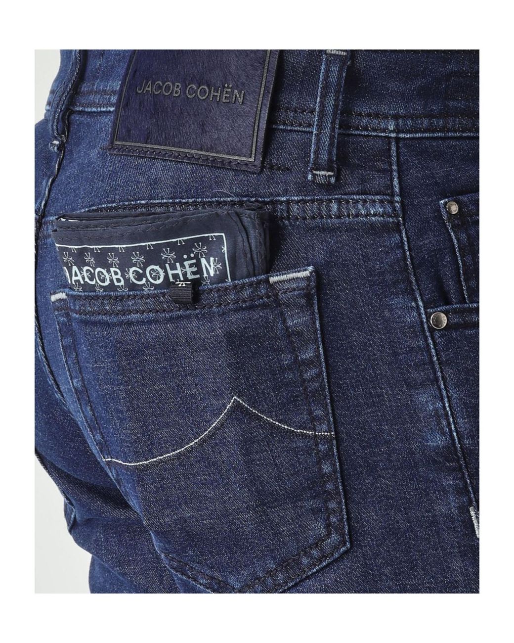 Jacob Cohen Blue Logo Patch Slim-Fit Jeans for men