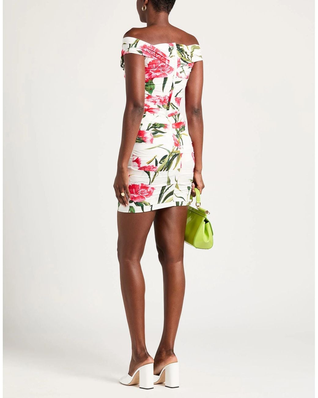 Dolce & Gabbana White Bodycon Floral Dress