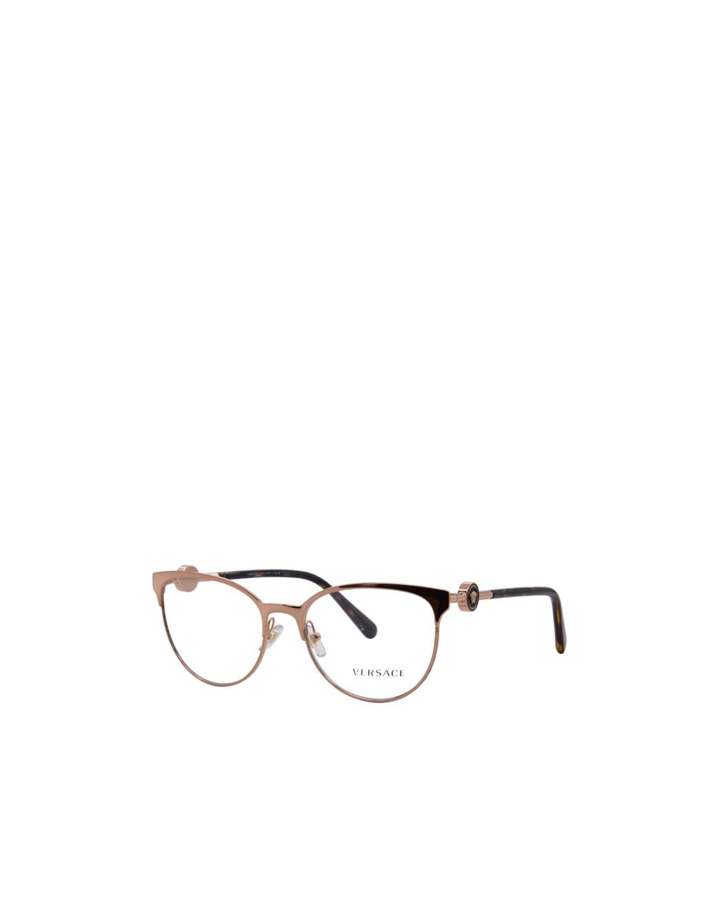 Versace Brown Eyewear Logo Plaque Cat-Eye Frame Glasses