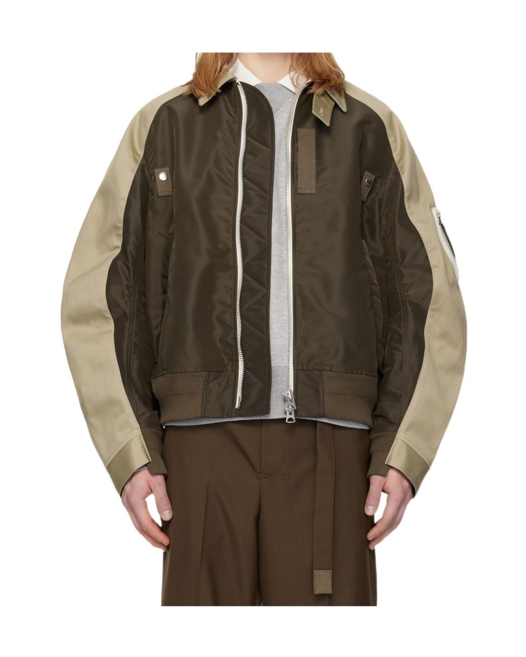 Sacai Brown Cotton Twill Jacket for men
