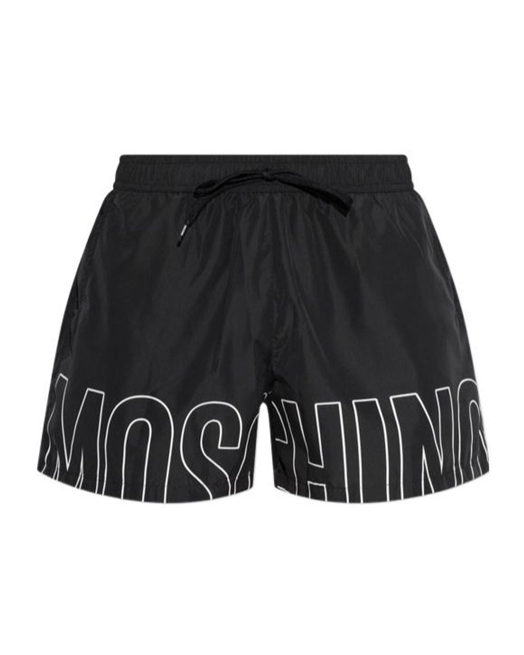 Moschino Black Logo Print Swim Shorts for men