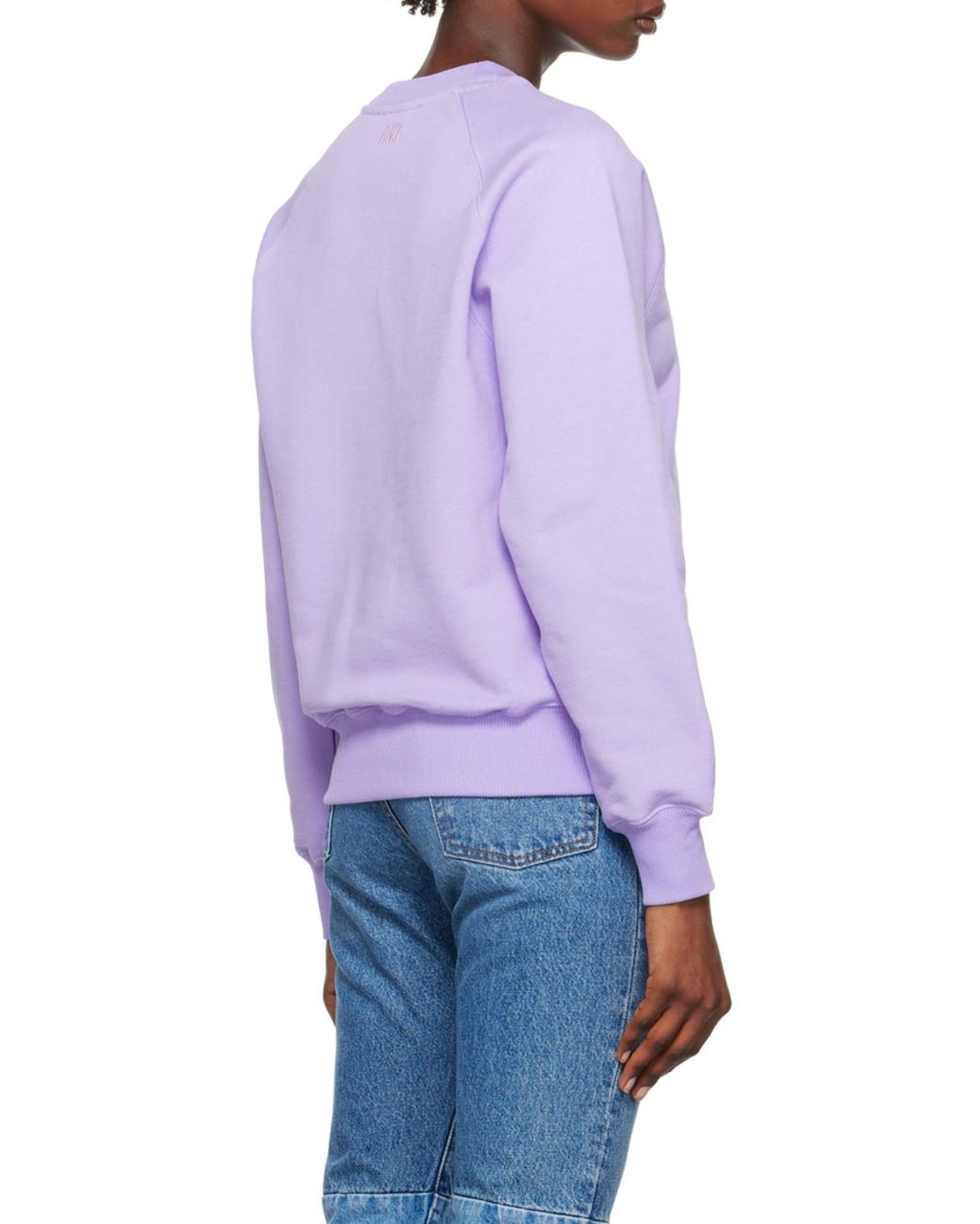 AMI Purple Ami De C Ur Round Neck Sweater for men