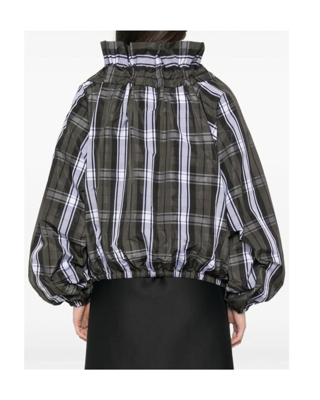 Patou Black Lantern Sleeve Top