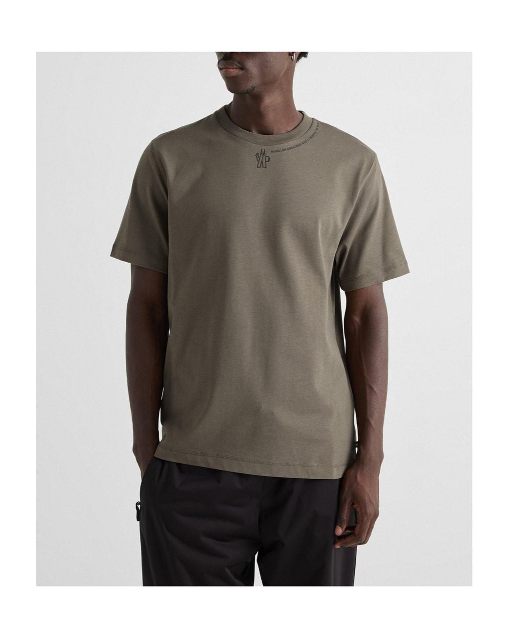 Moncler Gray Simple T-Shirt for men
