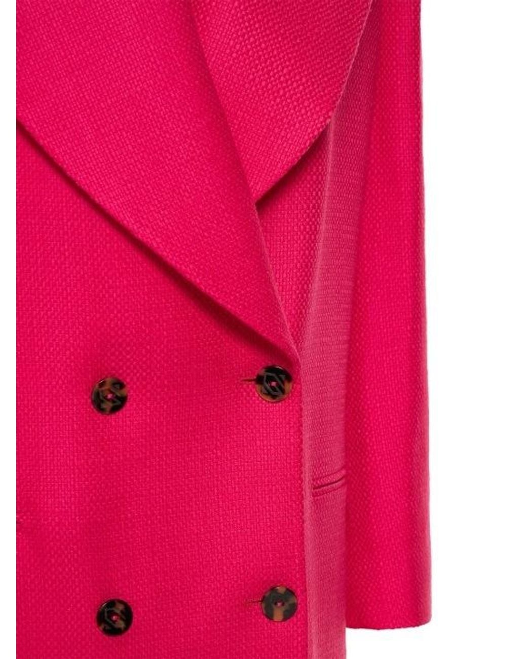 GIUSEPPE DI MORABITO Pink Textured Wool Oversize Blazer