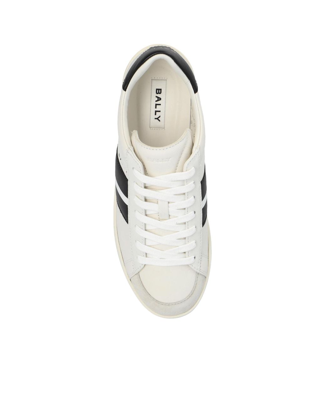 Bally White Round Toe Lace-Up Sneakers