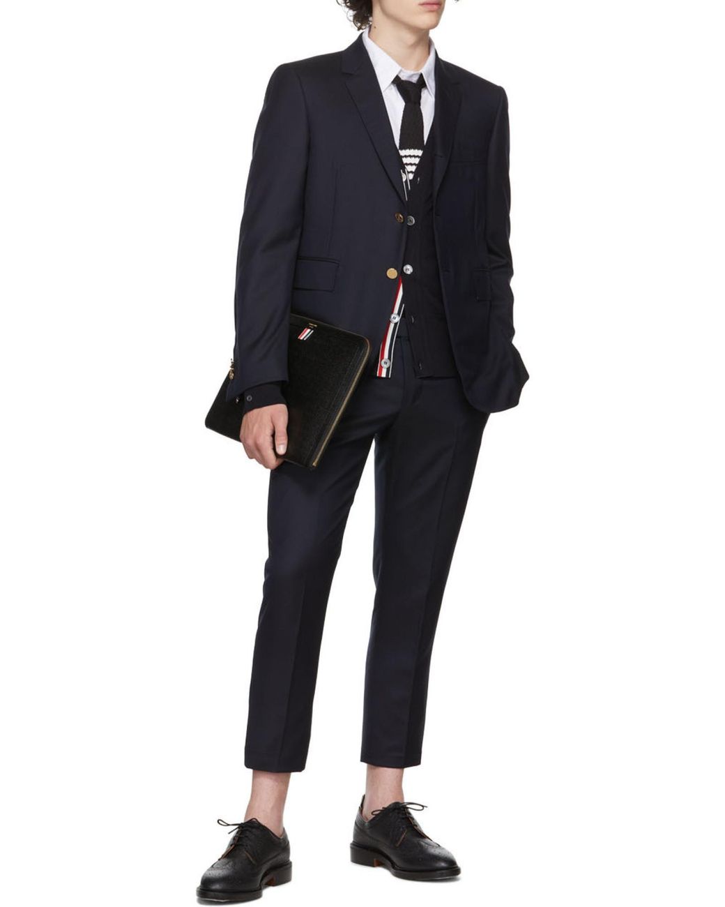 Thom Browne Black Classic Longwing Brogue Shoes for men