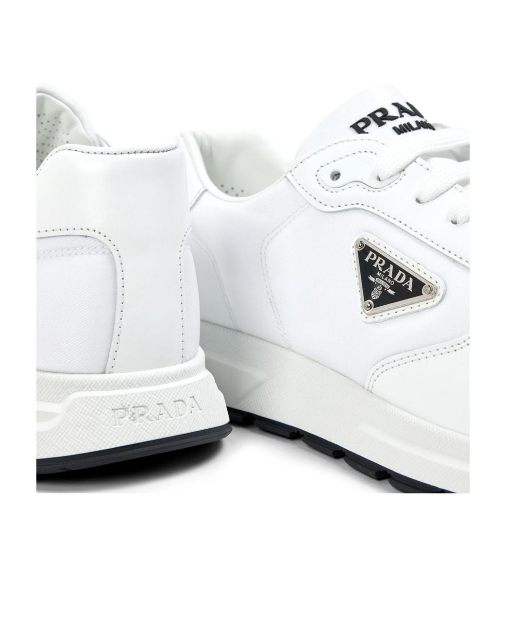 Prada White Versatile Casual Sneakers for men