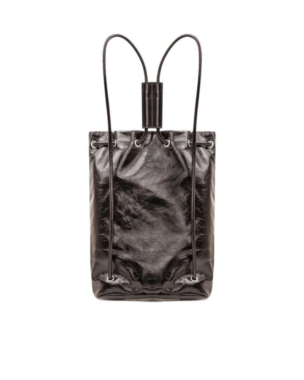 DIESEL Black Scrunch-D Logo-Plaque Leather Backpack