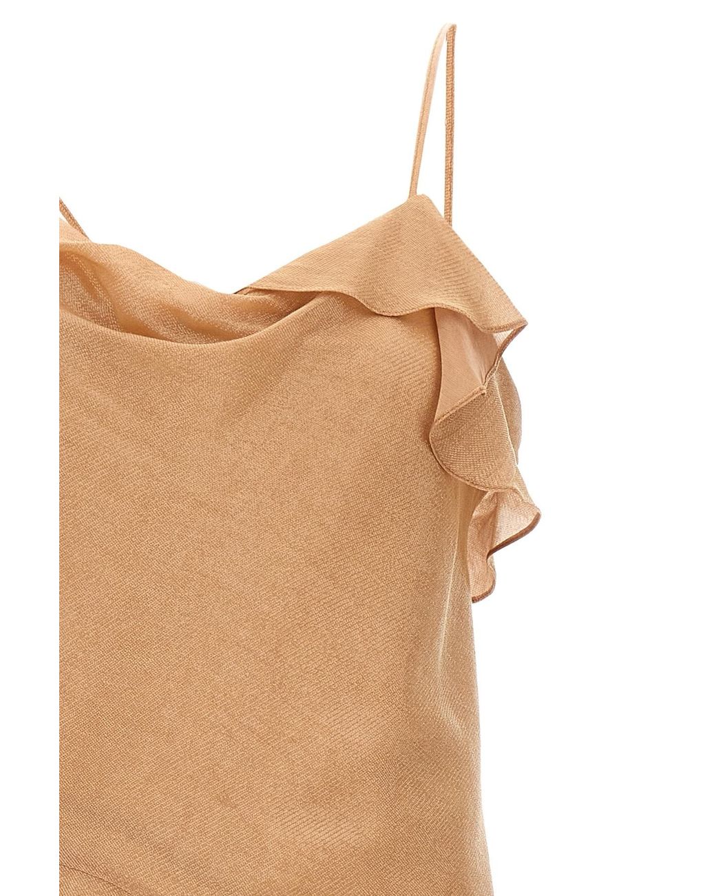 Victoria Beckham Natural Asymmetric Cami Slip Dress