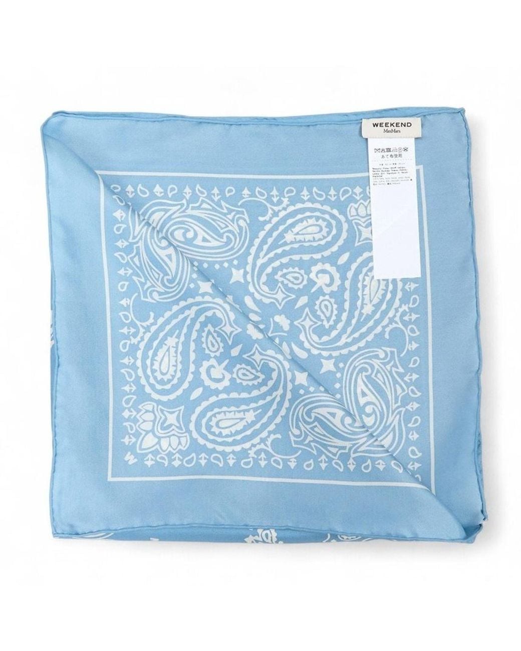 Weekend by Maxmara Blue Patterned Silk Scarf