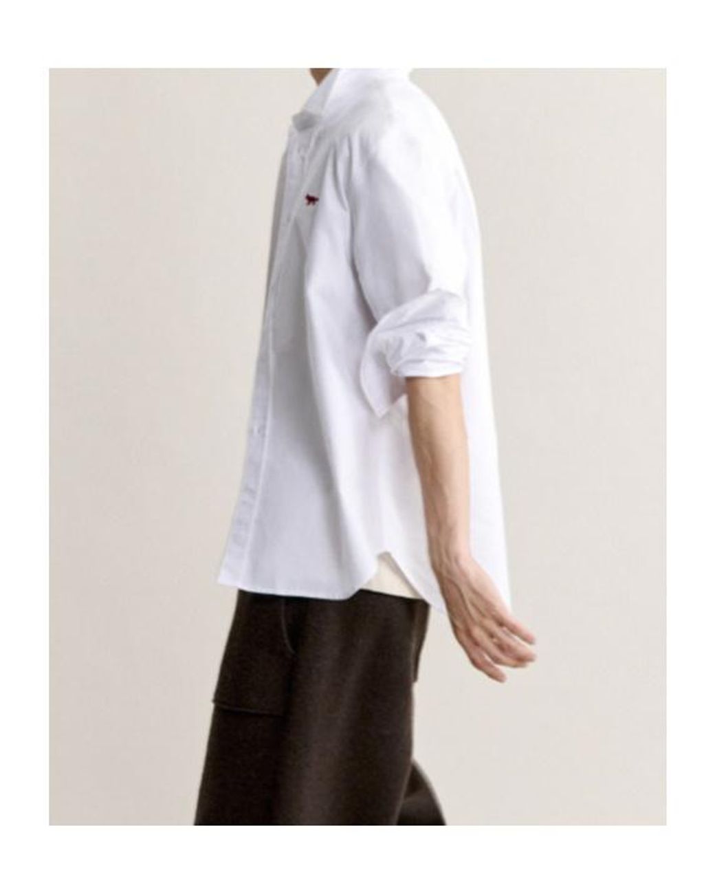 Maison Kitsuné White Profile Fox Casual Shirt for men
