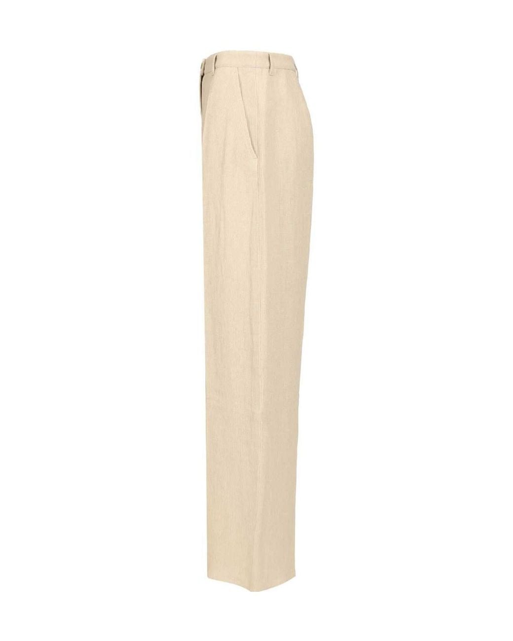 Emporio Armani Natural Pleat Detailed Tailored Trousers
