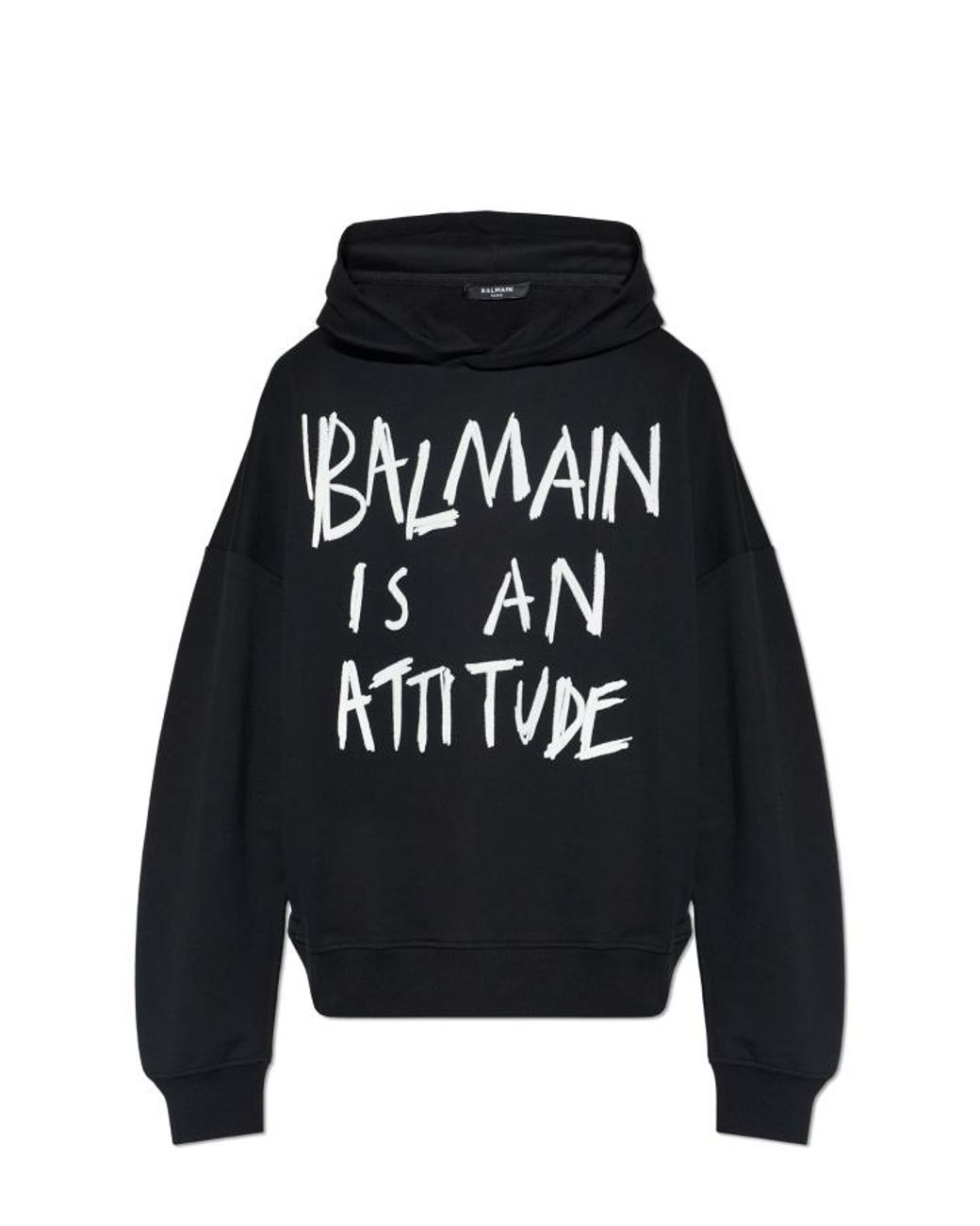 Balmain Black Sweatshirt With Printed Logo for men