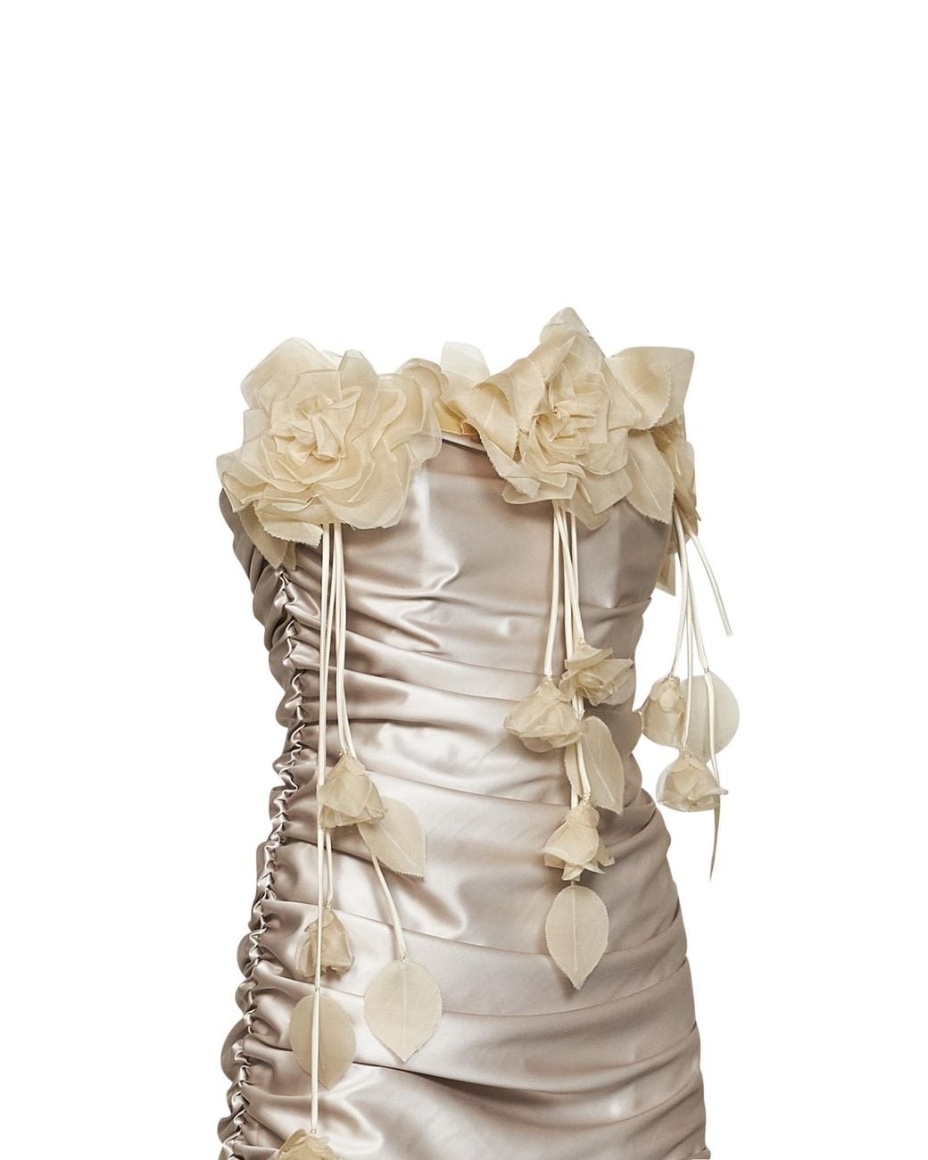 GIUSEPPE DI MORABITO Natural Floral Pleated Mini Dress