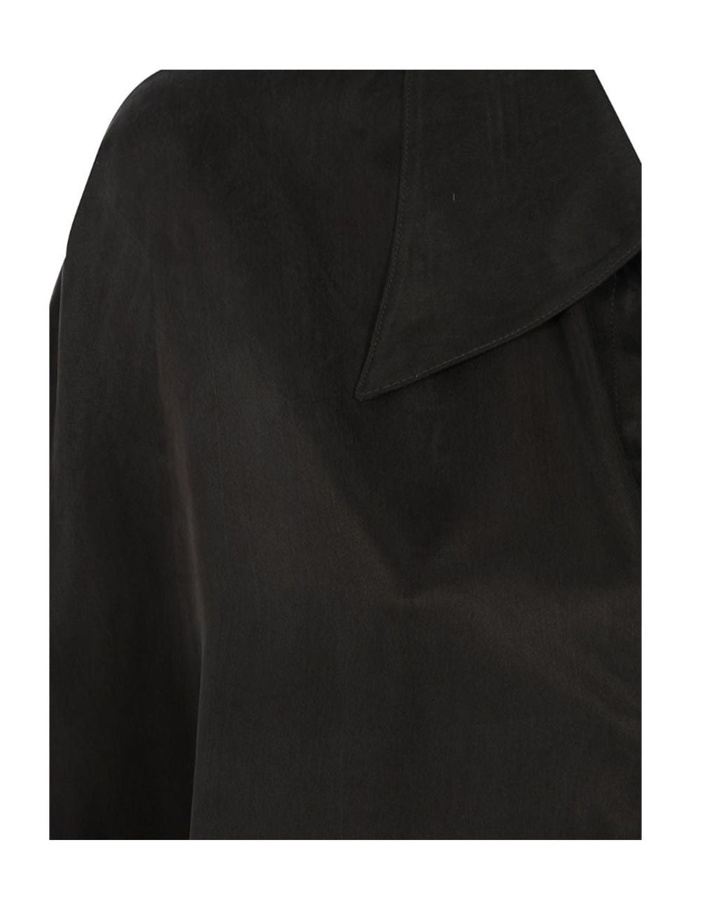 Ziggy Chen Black Short-Sleeved Back Gathered Shirt