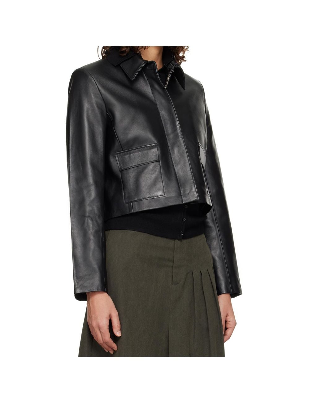 Nour Hammour Black Bleeker Leather Jacket