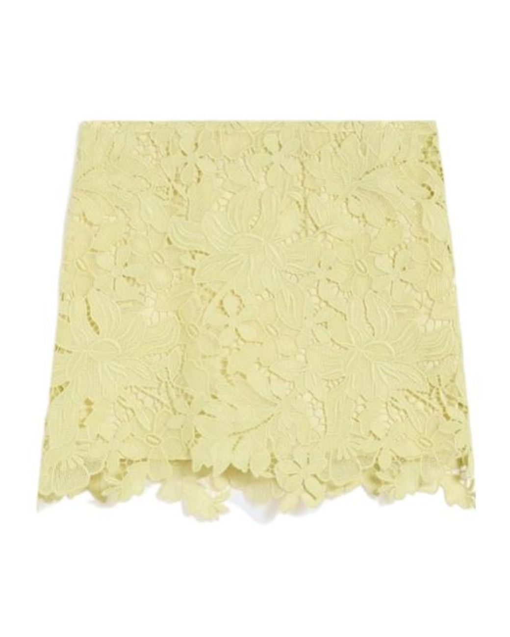 Sportmax Yellow Bora Floral Embroidered Mini Skirt