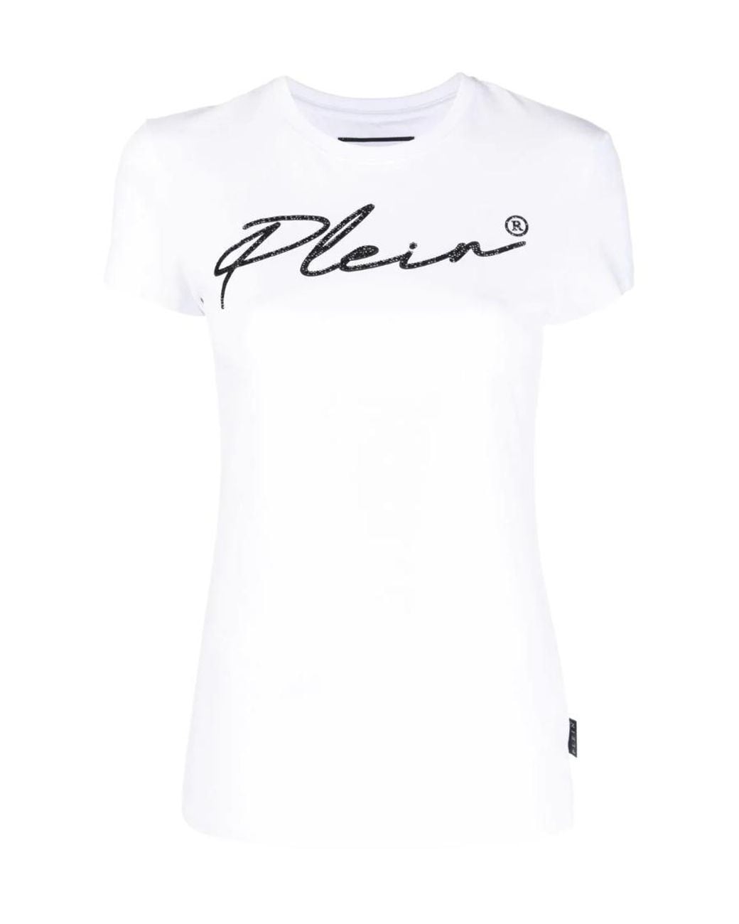 Philipp Plein White Logo-Print Short-Sleeved T-Shirt
