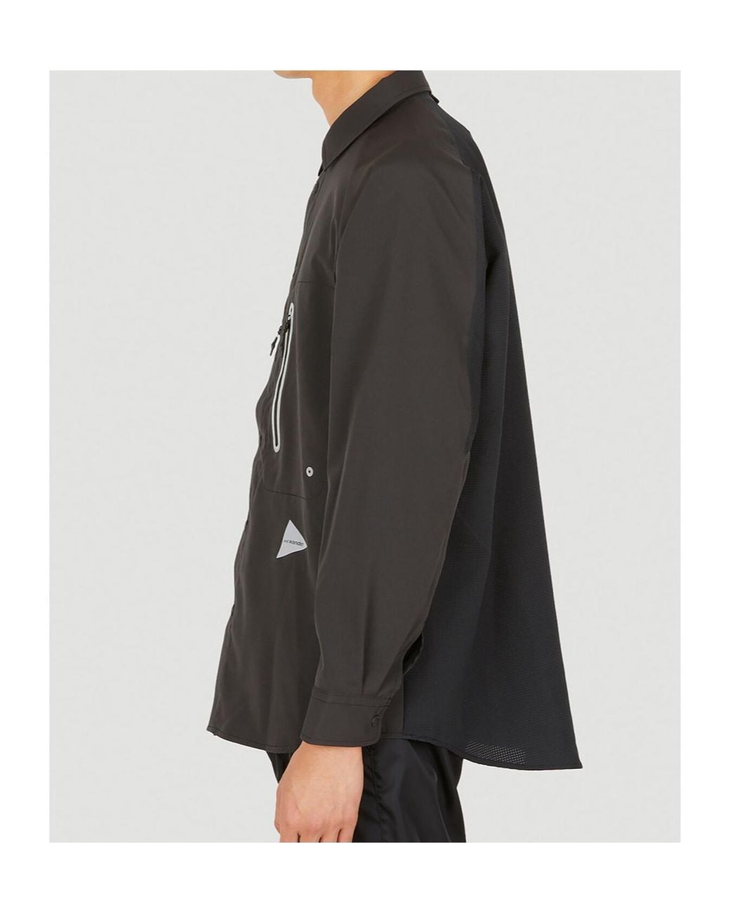 And Wander Black Zip Detailed Shirt for men