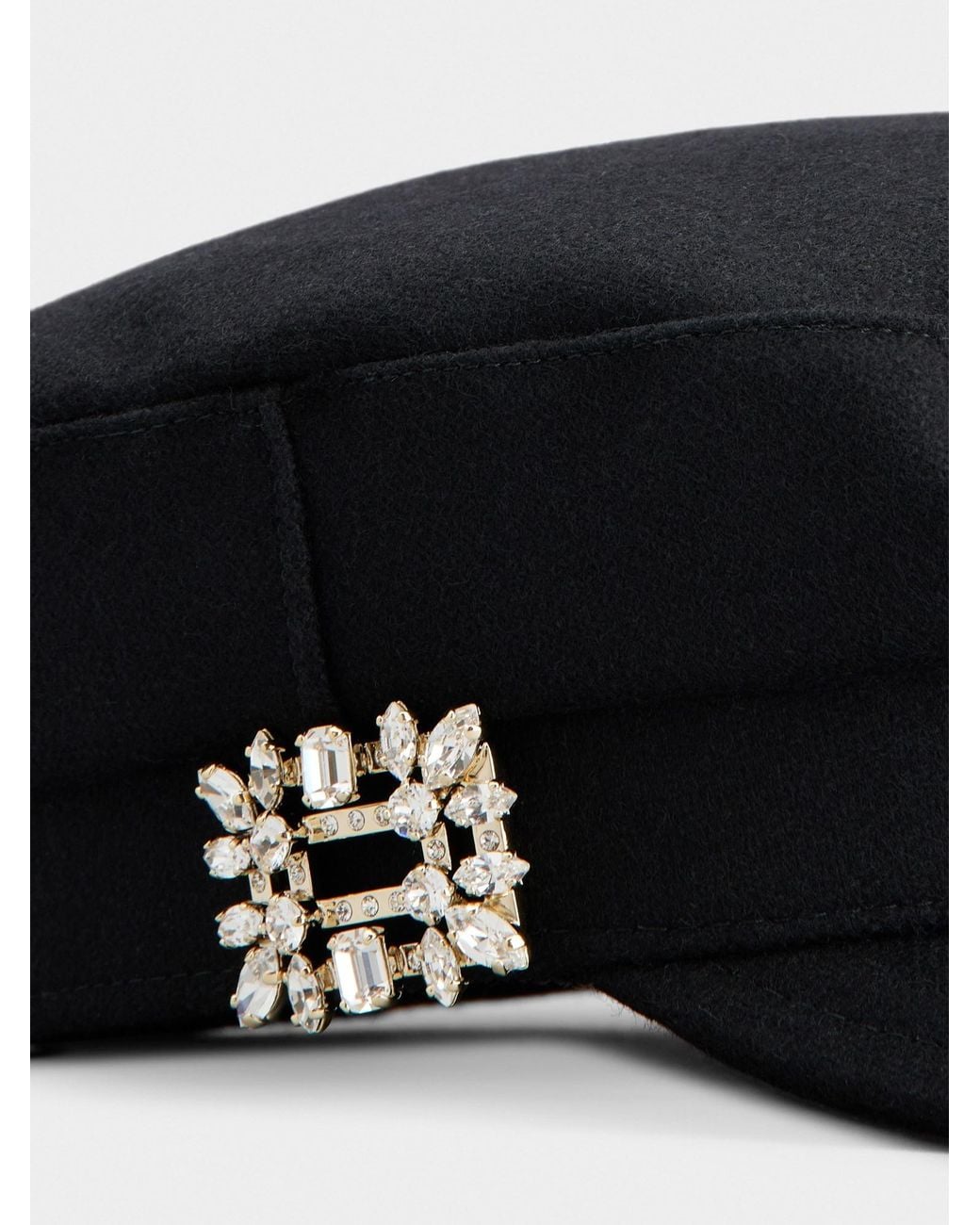 Roger Vivier Black Embellished Sailor Cap
