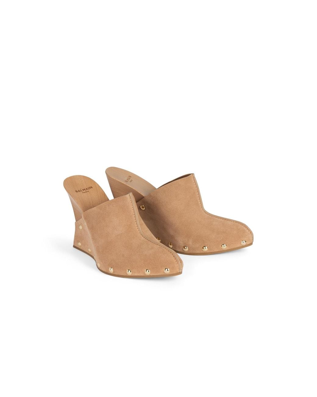 Balmain Brown Wedge Clogs