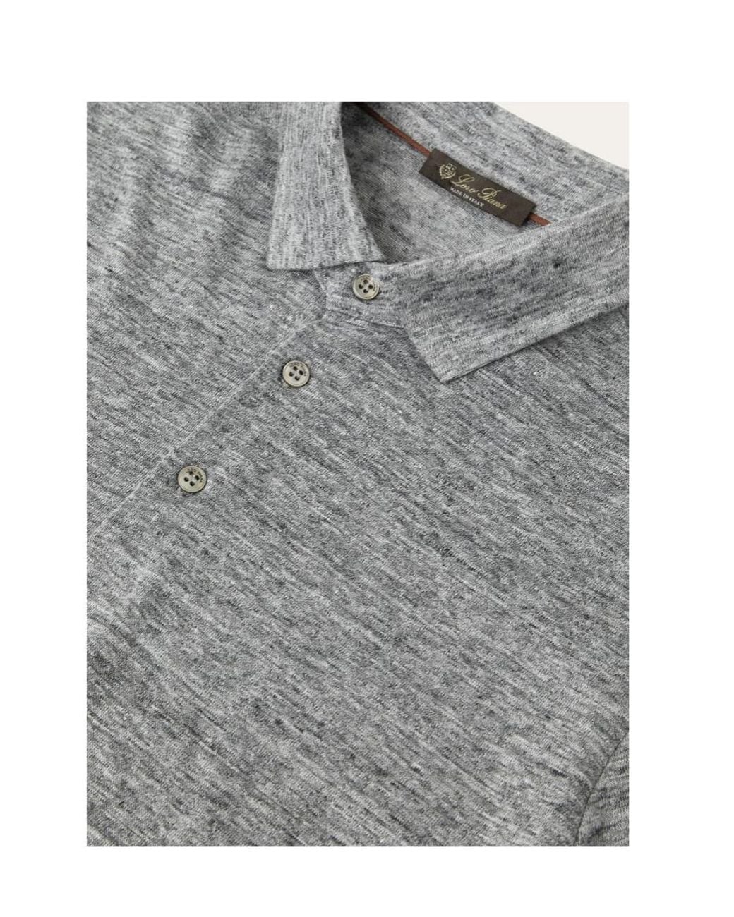 Loro Piana Gray Short-Sleeve Polo Shirt for men