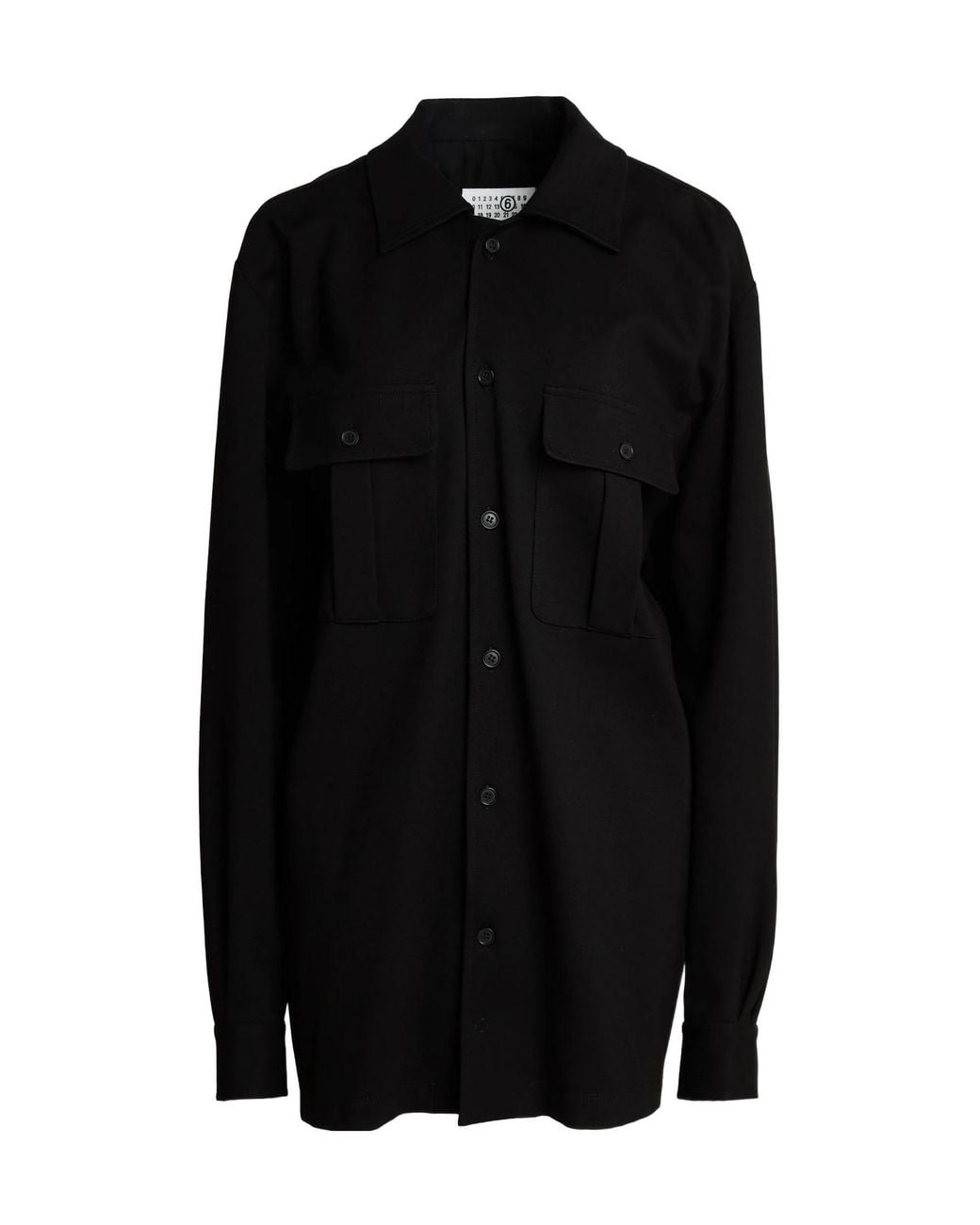 MM6 by Maison Margiela Black Solid Colour Shirts