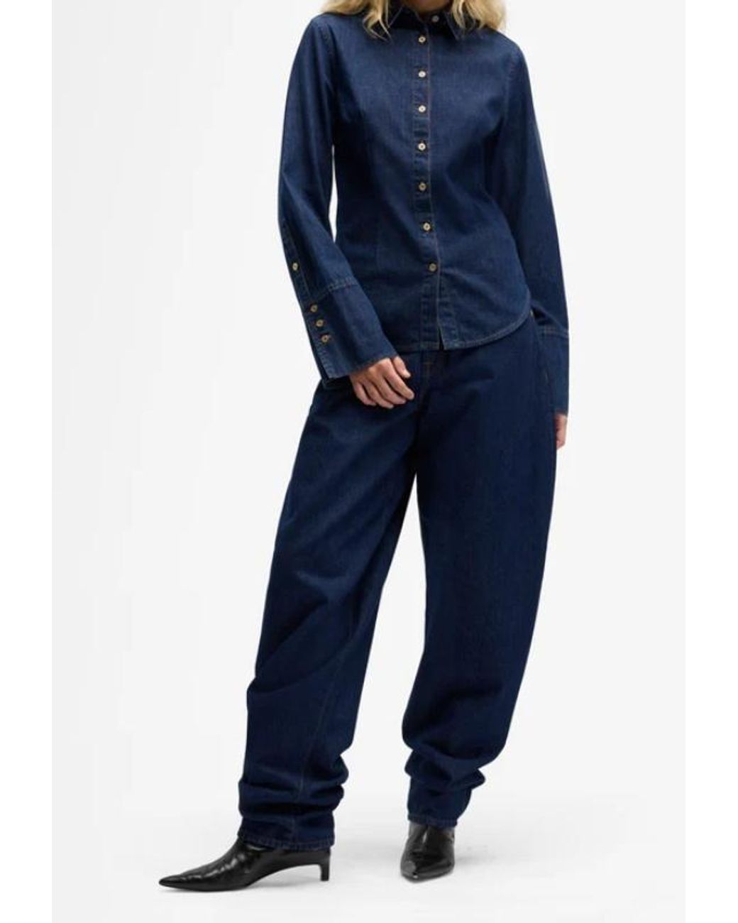 7 For All Mankind Blue Button Shirt