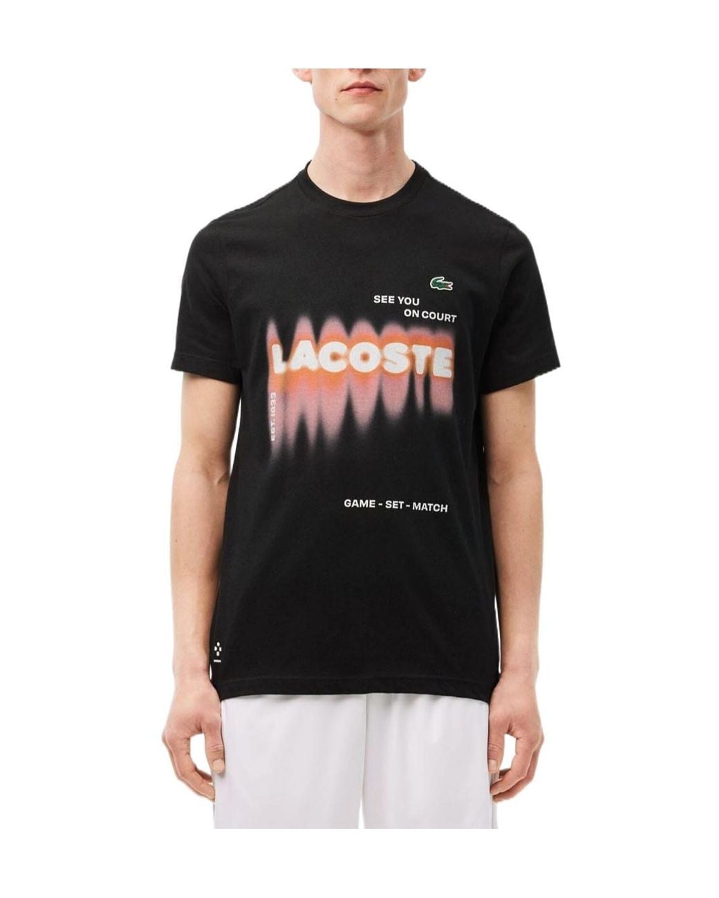 Lacoste Black Crewneck Shortsleeve Tshirt for men