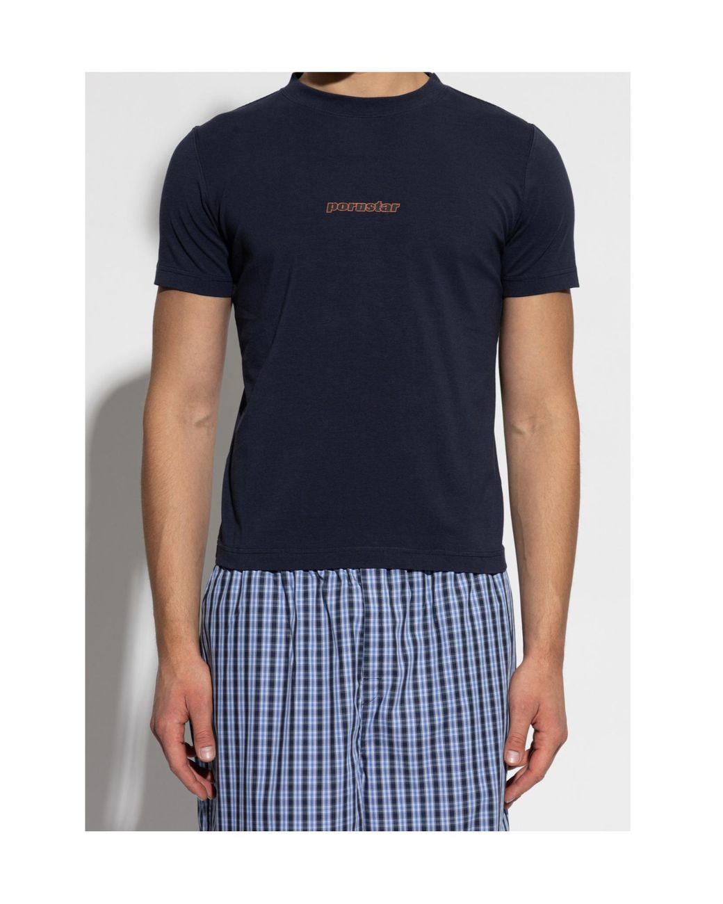 Vetements Blue Pornstar Fitted T-Shirt for men