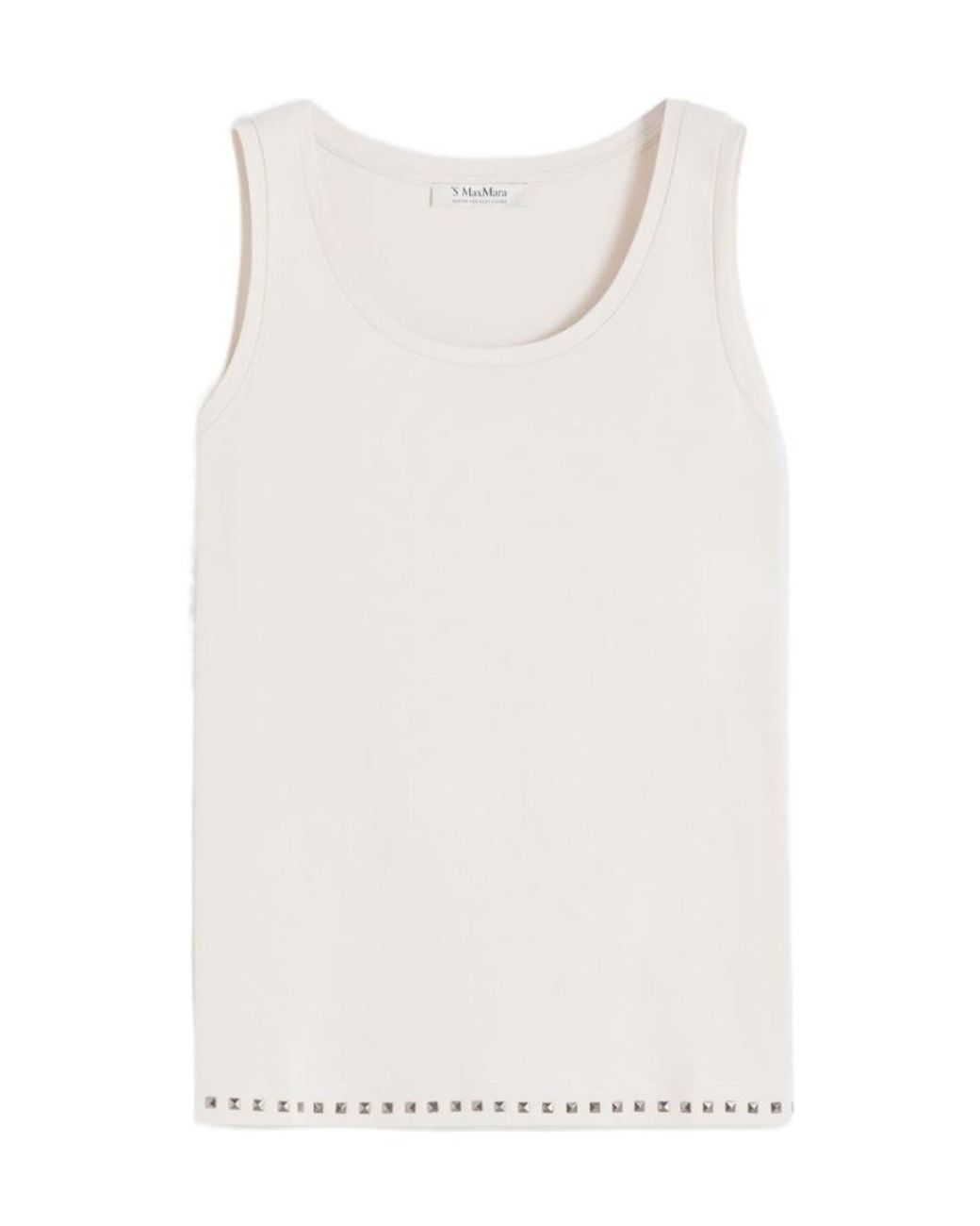 Max Mara White Furetto Embellished Tank Top