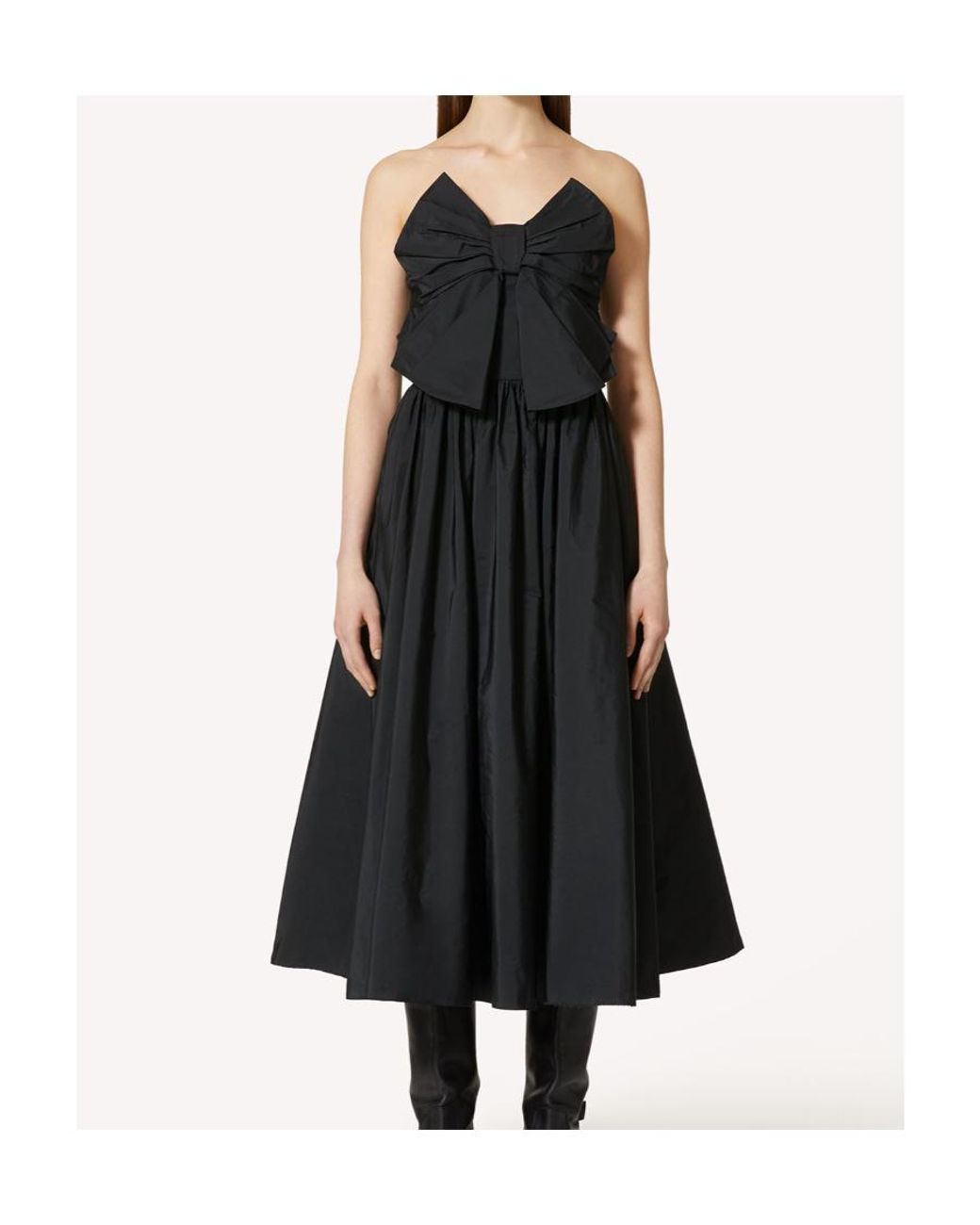 RED Valentino Black Bow Detailed Strapless