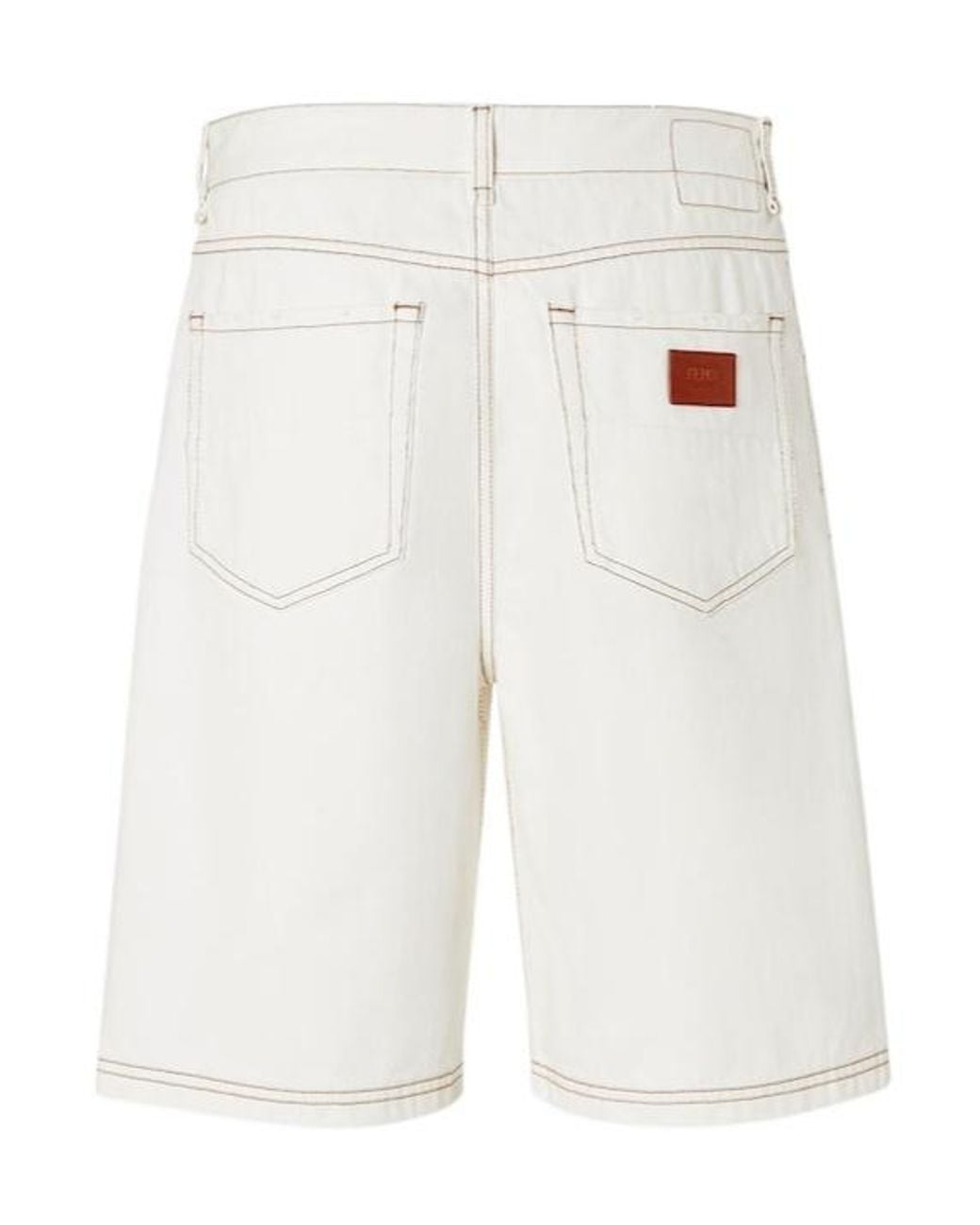 Fendi White Jeans Bermuda Shorts for men