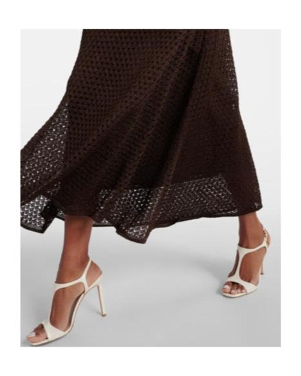 Tom Ford Brown Lurex Maxi Dress