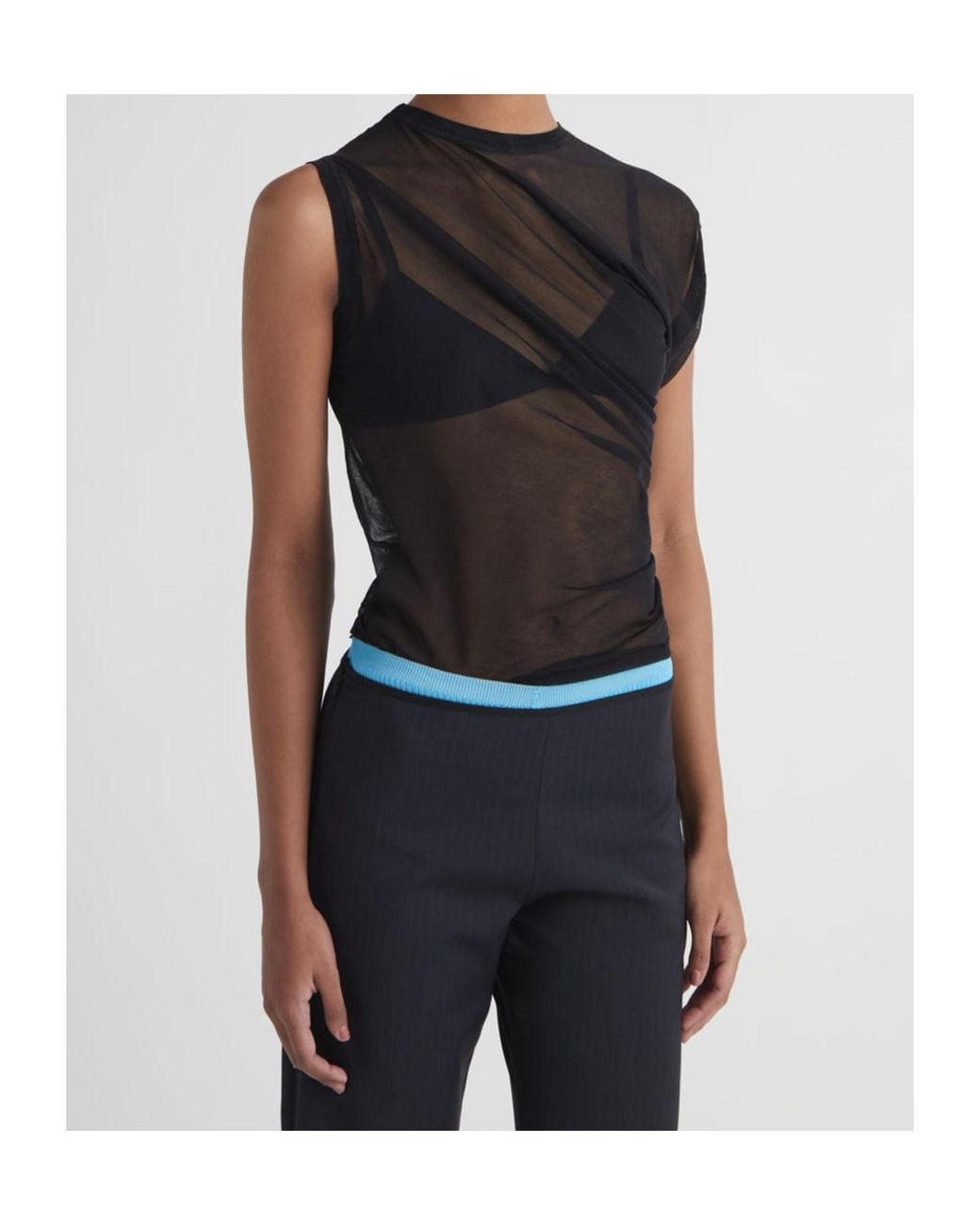 Paloma Wool Black Asymmetrical Knit Top